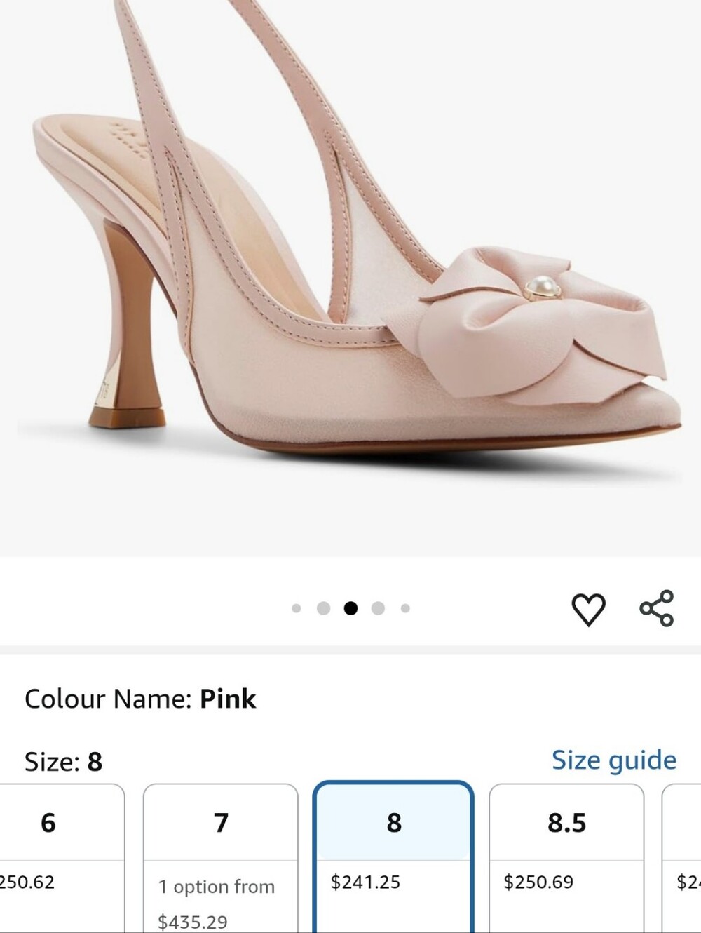 Ted Baker London Blush Pink Slingback Heels with Bow and Pearl